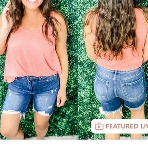 Judy Blue Distressed Bermuda Shorts